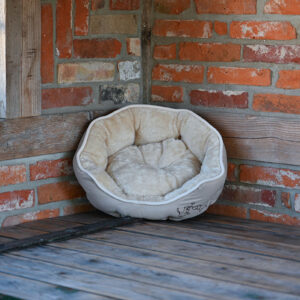 Kuschelbett "Hund+Katze" Gr. S beige